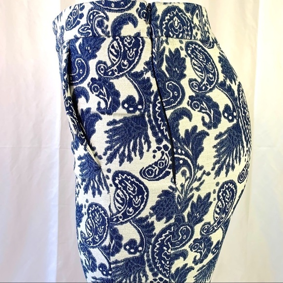 ZARA WOMAN BLUE CROP PANTS  WHITE STRAIGHT LEG PANTS WOMEN SIZE SMALL - Picture 9 of 12